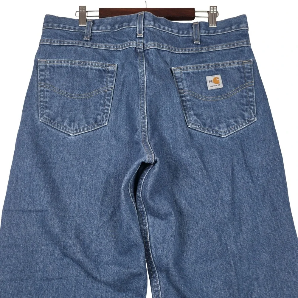 Carhartt FR Jeans Mens 38x30 Blue Denim Flame Resistant FRB160 DNM Work Pants PP